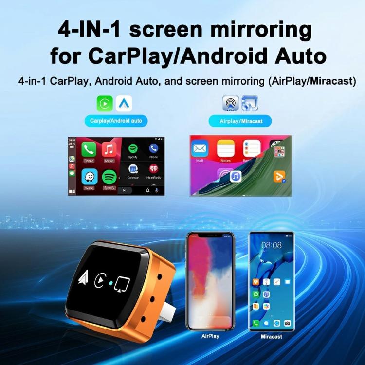 M71 Auto Wired to Wireless Converter 4 in 1 Smart Screen Mirroring Adapter AirPlay / Miracast, M71