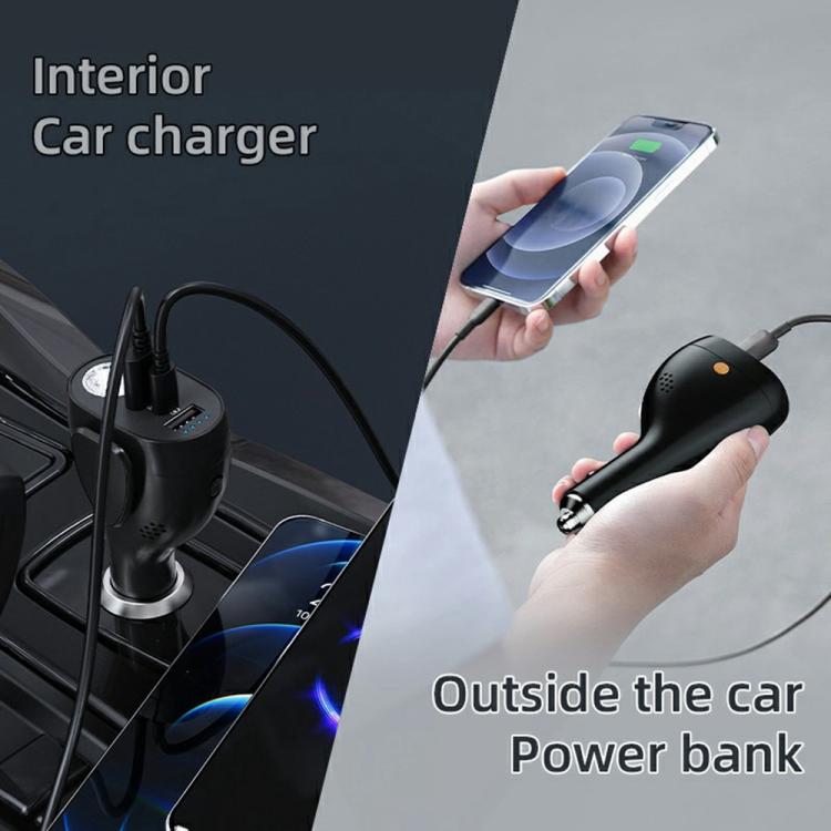 A13 Multifunctional QC3.0 Car Charger Safety Hammer Seatbelt Cutter with LED Flashlight, A13