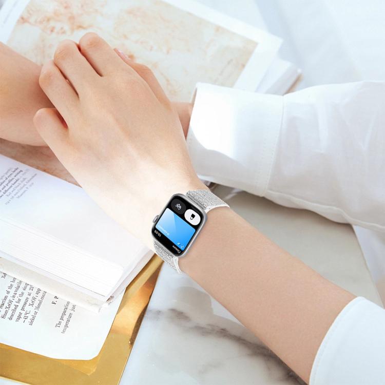 Glitter Elastic Nylon Watch Band, For Apple Watch 49mm / 46mm / 45mm / 44mm, For Apple Watch 42mm / 41mm / 40mm / 38mm