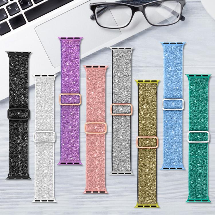 Glitter Elastic Nylon Watch Band, For Apple Watch 49mm / 46mm / 45mm / 44mm, For Apple Watch 42mm / 41mm / 40mm / 38mm
