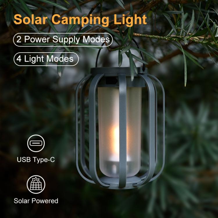 Solar Flame Camping Outdoor Decorative Pendant Light Tripod Ambient Light, WG339