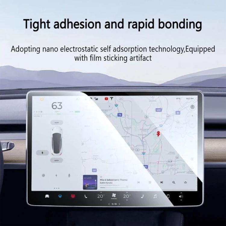 Easy Install Box Dust-Free Anti-Fingerprint Car Navigator Matte Tempered Glass Film, For Tesla Model Y Refresh 2025 16 inch, For Tesla Model 3 Refresh 15.4 inch, For Tesla Model 3 / Y 15.4 inch