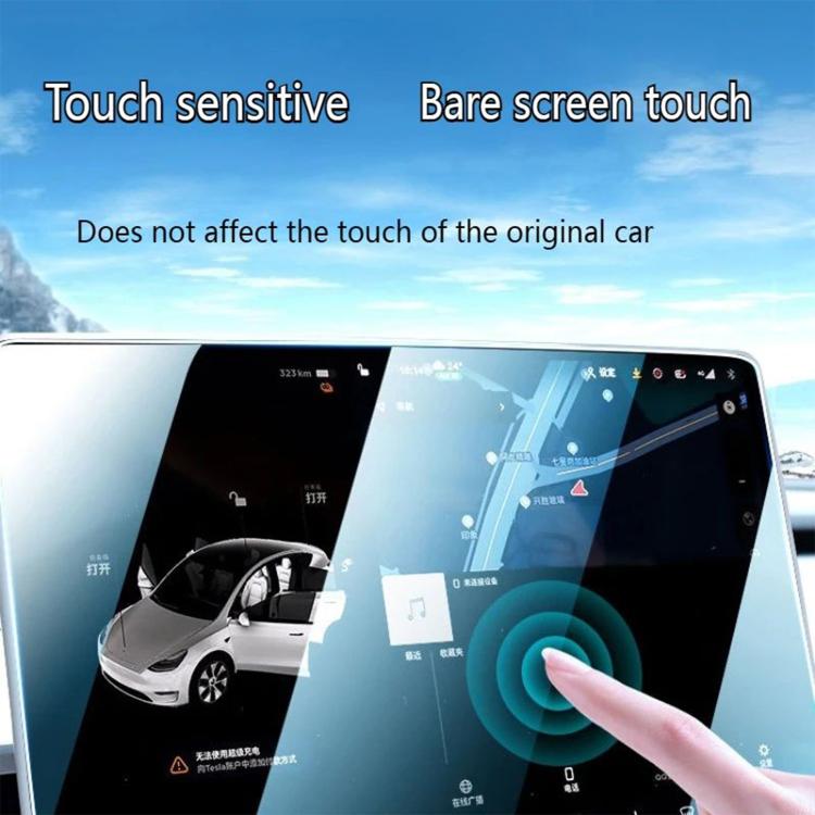 Easy Install Box Dust-Free Anti-Fingerprint Car Navigator Matte Tempered Glass Film, For Tesla Model Y Refresh 2025 16 inch, For Tesla Model 3 Refresh 15.4 inch, For Tesla Model 3 / Y 15.4 inch