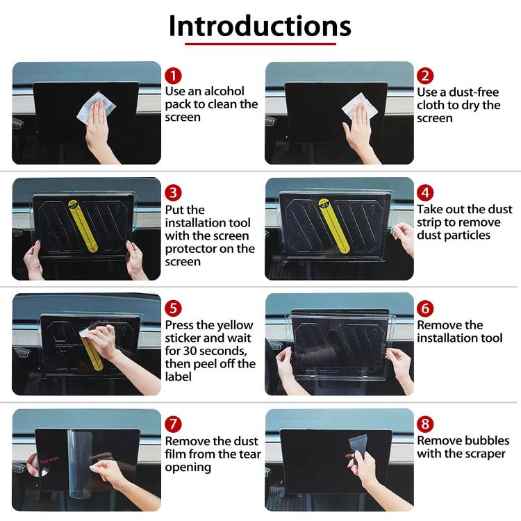 Easy Install Box Dust-Free Anti-Fingerprint Car Navigator Matte Tempered Glass Film, For Tesla Model Y Refresh 2025 16 inch, For Tesla Model 3 Refresh 15.4 inch, For Tesla Model 3 / Y 15.4 inch