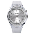 SkMEI 1553 Women LED Color Light Transparent Waterproof Watch Inlaid With Water Drill