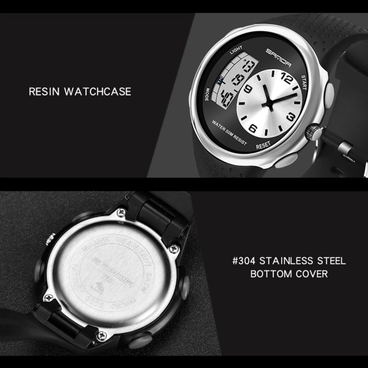 SANDA 763 Men Waterproof Student Watch Explosive Fashion Multi Functional Night light Outdoor Sports Personality Electronic Wrist Watch