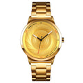 Skmei 9210 Fashion Trend Mens Business Wristwatch Simple Three-Dimensional Surface Waterproof Gold Quartz Watch Man, For Men