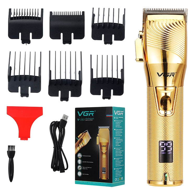 VGR V-280  10W USB Metal Electric Hair Clipper with LED Digital Display, V-280 (Gold)