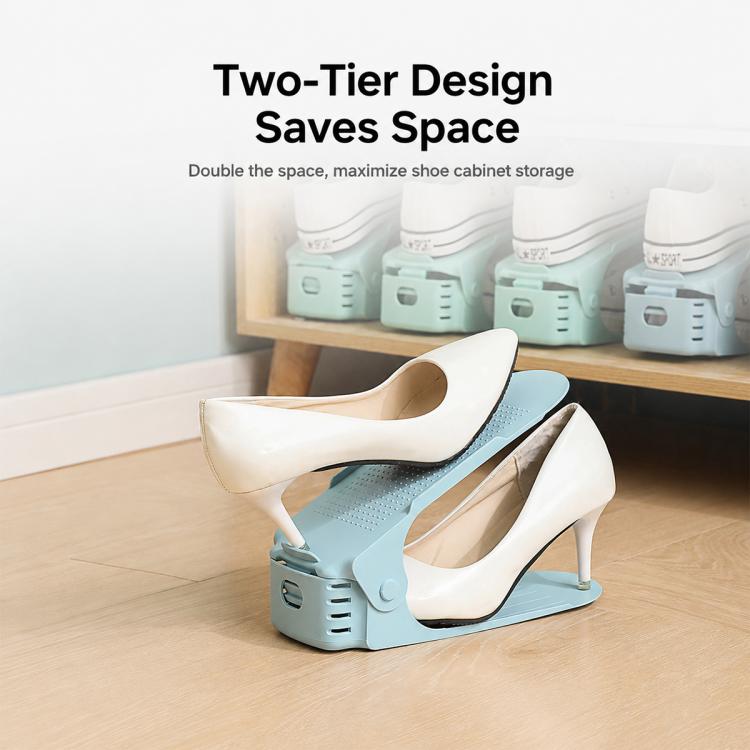 Household Simple Adjustable Storage Shoe Rack Shleves Slippers Plastic Bracket Cabinet