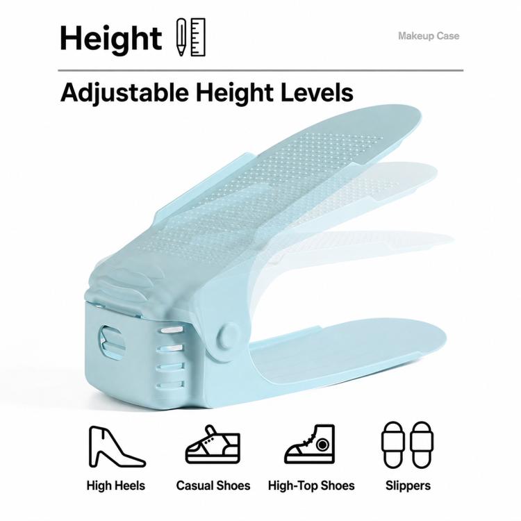 Household Simple Adjustable Storage Shoe Rack Shleves Slippers Plastic Bracket Cabinet