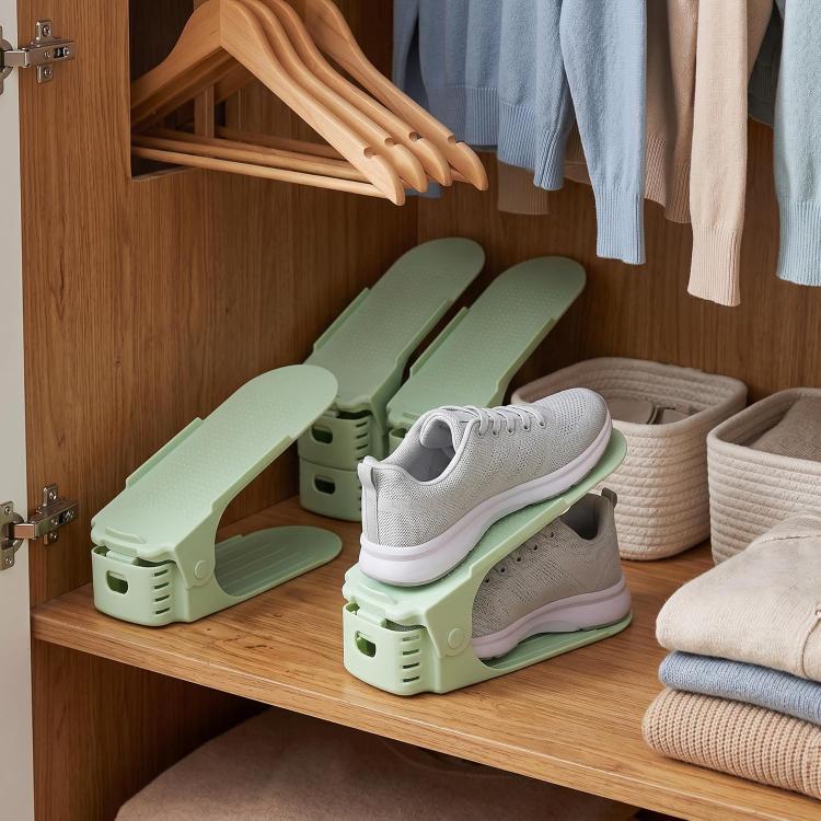 Household Simple Adjustable Storage Shoe Rack Shleves Slippers Plastic Bracket Cabinet