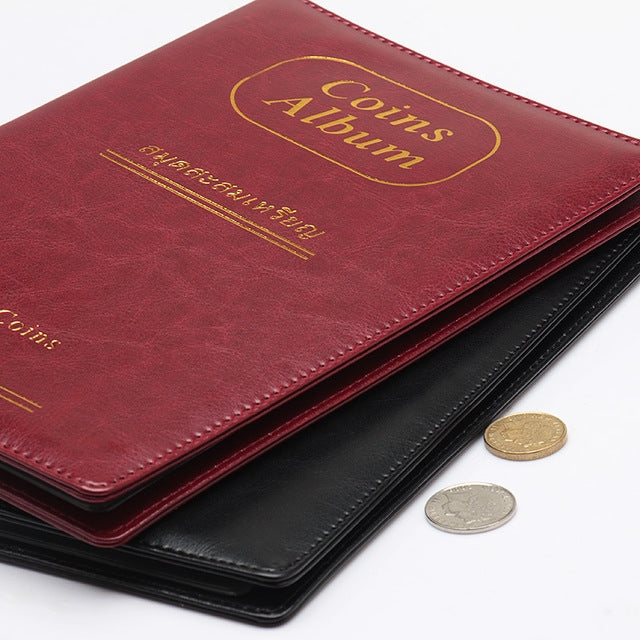 PU Leather Russian Cover 150 Coins Collection Album Holder Book