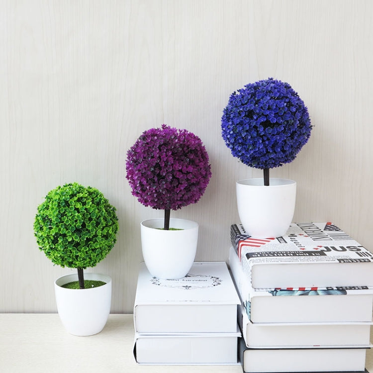 Desktop Simulation Plant Mini Grass Ball Bonsai Decorated Plastic Flower Cherry Blossom Snowball Artificial Flowers