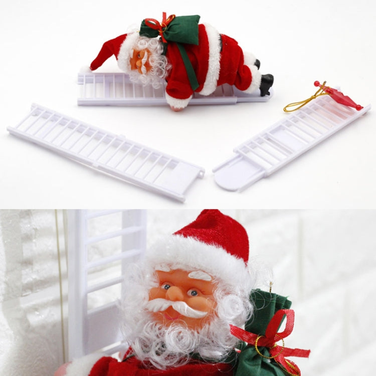 Santa Claus Climb The ladder Electric Plush Toys Stuffed Electronic Music Animal Doll Christmas Toy, Santa Claus