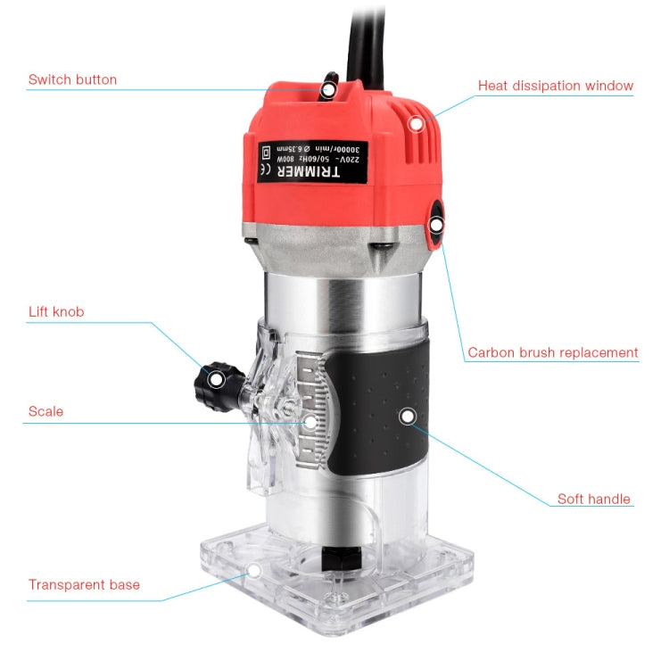 H-6 Woodworking Electric Trimming And Slotting Engraving Machine, AU Plug, EU Plug, UK Plug