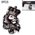 5 PCS YJZT One Love Lion Crown PVC Animal Car Sticker, 10x15.3CM, Lion Crown