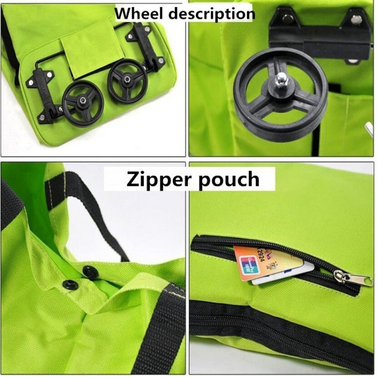 Reusable Folding Portable Shopping Bags Buy Vegetables Bag High Capacity Shopping Food Organizer Trolley Bag Wheels Bag Handbag, Vegetables Bag