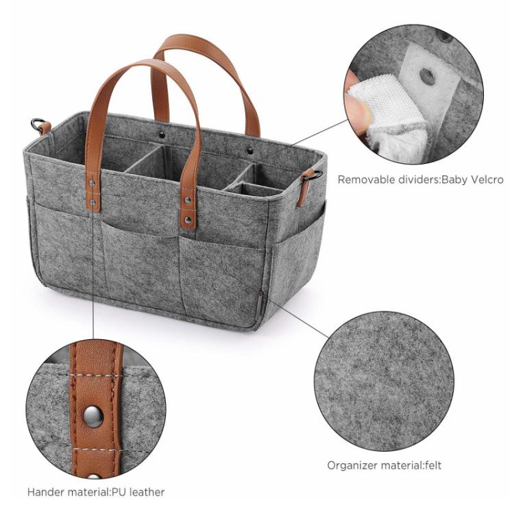 Mummy Bag Storage Multifunctional Maternity Handbags Organizer Stroller Accessories, 33x23x18cm Beige