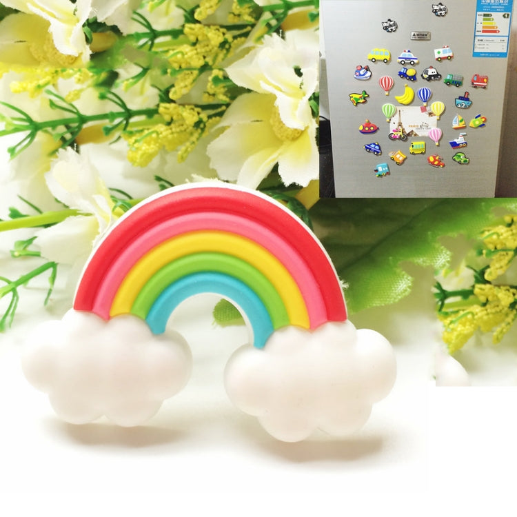 10 PCS Home Fridge Magnets Decorative Message Stickers Children Whiteboard Stickers, Cloud, Rainbow, Sunflower, Coconut Tree, Yellow Sun, Castle