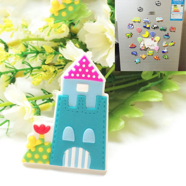 10 PCS Home Fridge Magnets Decorative Message Stickers Children Whiteboard Stickers, Cloud, Rainbow, Sunflower, Coconut Tree, Yellow Sun, Castle