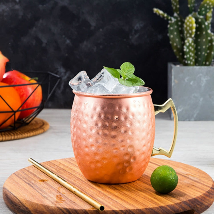 Copper Plating Stainless Steel Mug Cocktail Glass Beer Mug, Hammer point Rose Gold