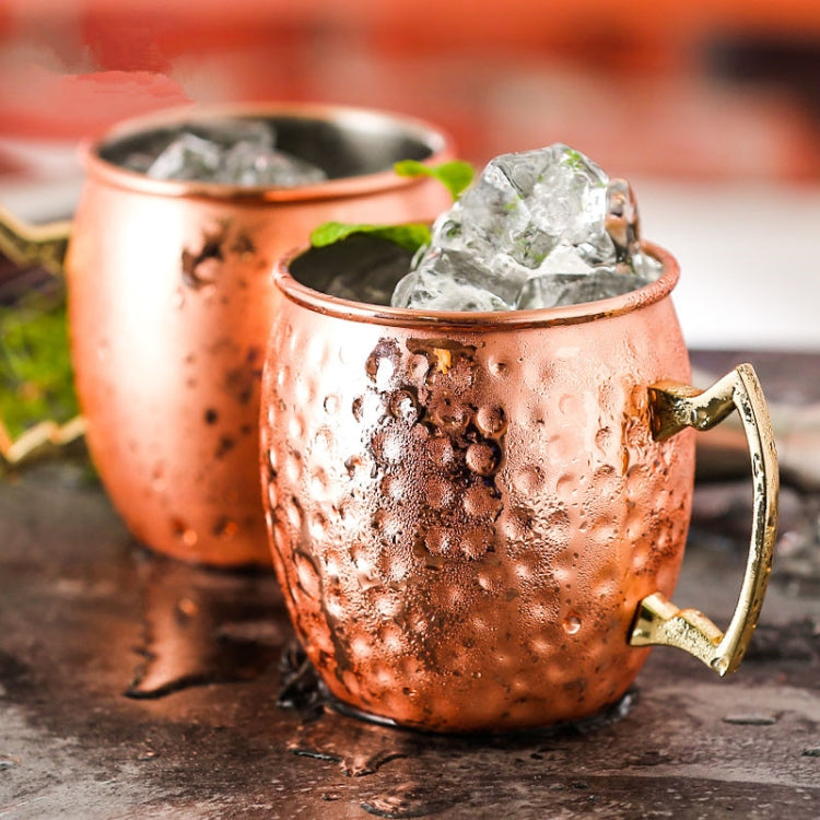 Copper Plating Stainless Steel Mug Cocktail Glass Beer Mug, Hammer point Rose Gold
