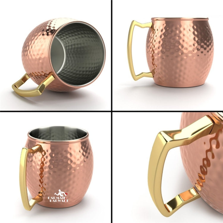 Copper Plating Stainless Steel Mug Cocktail Glass Beer Mug, Hammer point Rose Gold