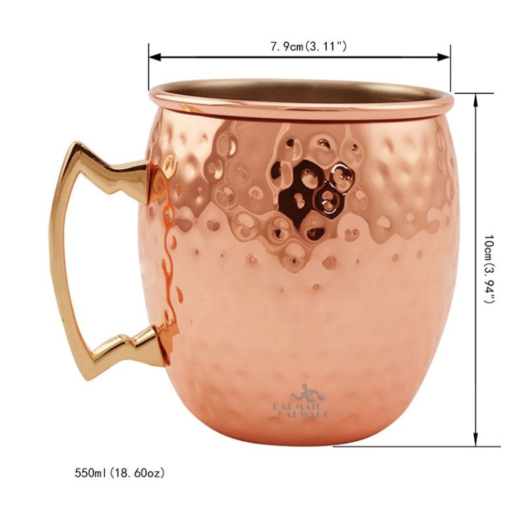 Copper Plating Stainless Steel Mug Cocktail Glass Beer Mug, Hammer point Rose Gold