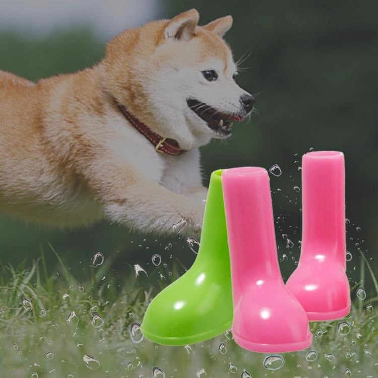 4 PCS/Set Pet Rain Boots Waterproof Non-slip Dog Shoes, S, M, L