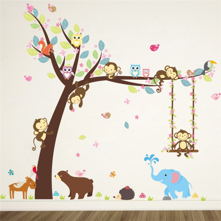 Swinging Monkey Wall Sticker Children's Room Kindergarten Environment Arrangement Removable Mural, Swinging Monkey