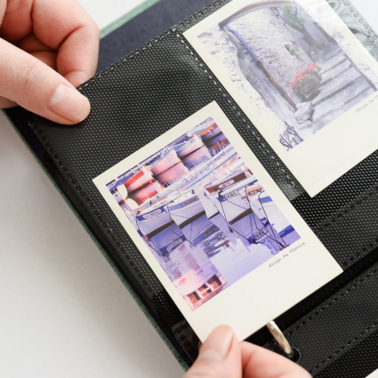 Cotton Linen Loose-leaf Album Movie Ticket Postcard Storage Book, 3  inch Photos