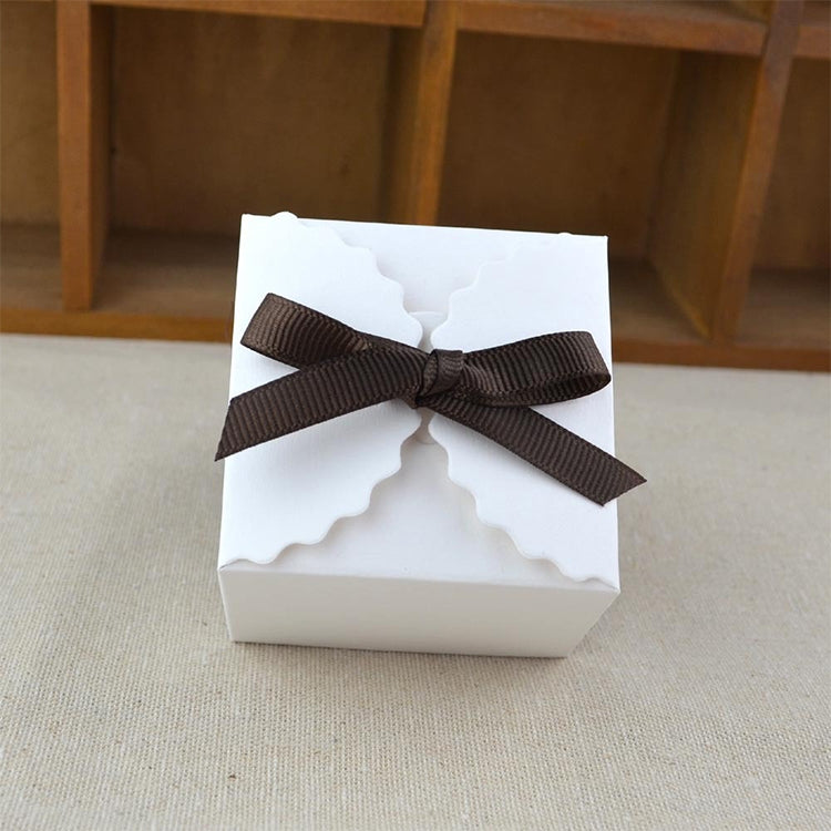 10 PCS Retro Mini Kraft Paper Box DIY Wedding Favor Gift Box Small Cake Box, White, Kraft