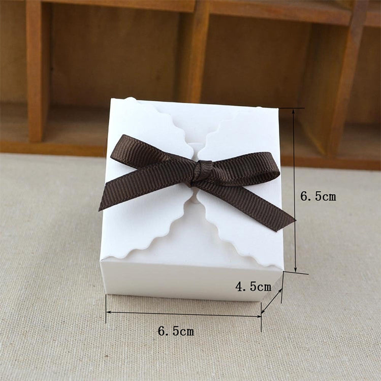 10 PCS Retro Mini Kraft Paper Box DIY Wedding Favor Gift Box Small Cake Box, White, Kraft
