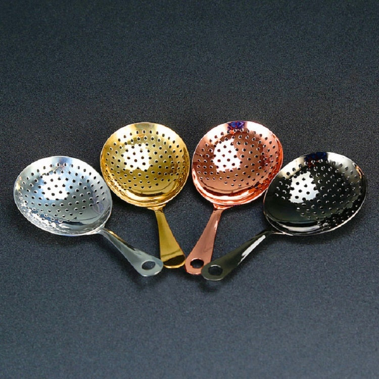 Stainless Steel Ice Filter Spoon Bartending Equipment, Silver Without Holes, Silver With Holes, Black With Holes, Tyrant Gold Without Holes