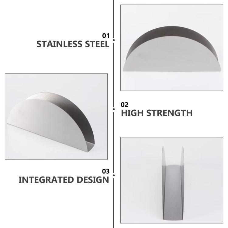 2 PCS Stainless Steel Western Fan-shaped Napkin Seat Napkin Holder Paper Towel Clip, Flat