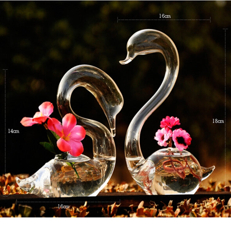 Swan Flower Vases Home Decoration Flower Pots Planters Wedding Decoration Vasos Party Gifts  Glass Crafts, Male Swan