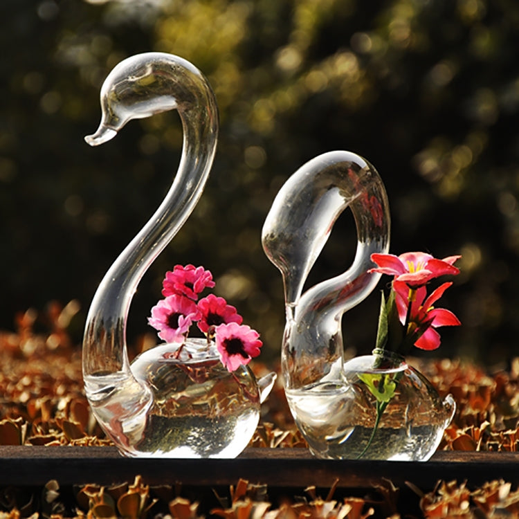 Swan Flower Vases Home Decoration Flower Pots Planters Wedding Decoration Vasos Party Gifts  Glass Crafts, Male Swan