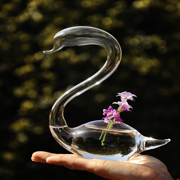 Swan Flower Vases Home Decoration Flower Pots Planters Wedding Decoration Vasos Party Gifts  Glass Crafts, Male Swan