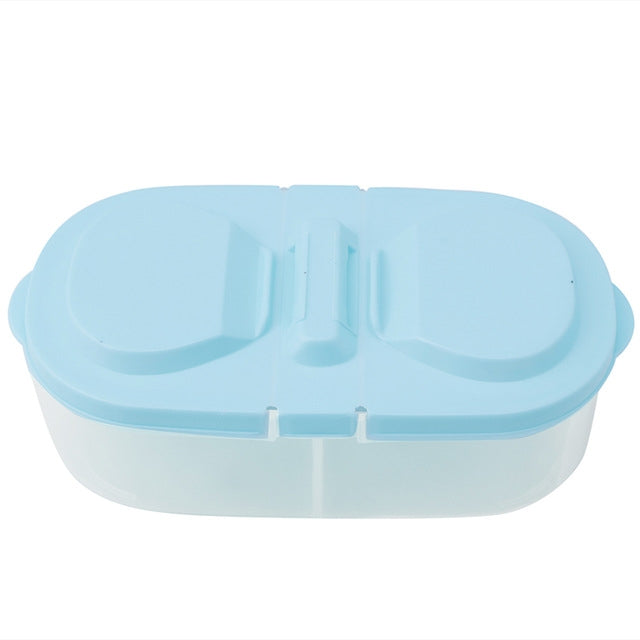 Fresh Fruit Snacks Storage Double Cell Clamshell Crisper Plastic Food Box, Plastic Food Box