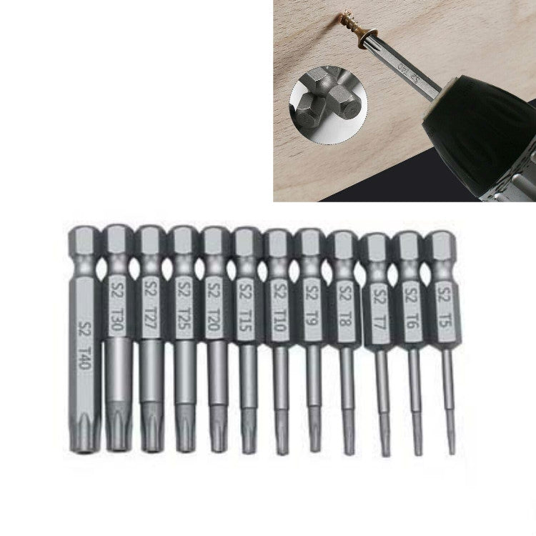 Plum Blossom Hollow Bit Multifunctional Peeling Bit Set, 12 PCS 50mm, 11 PCS 75mm, 11 PCS 100mm