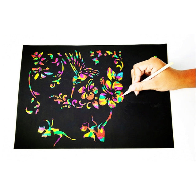 20 PCS DIY Handmade Creative Scratch Painting Art Paper Children Educational Toys, 20 PCS Scratch Painting Art Paper