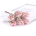 2 Bunches Artificial Flowers Plant Pine Cone Bouquet for Wedding Christmas Decoration