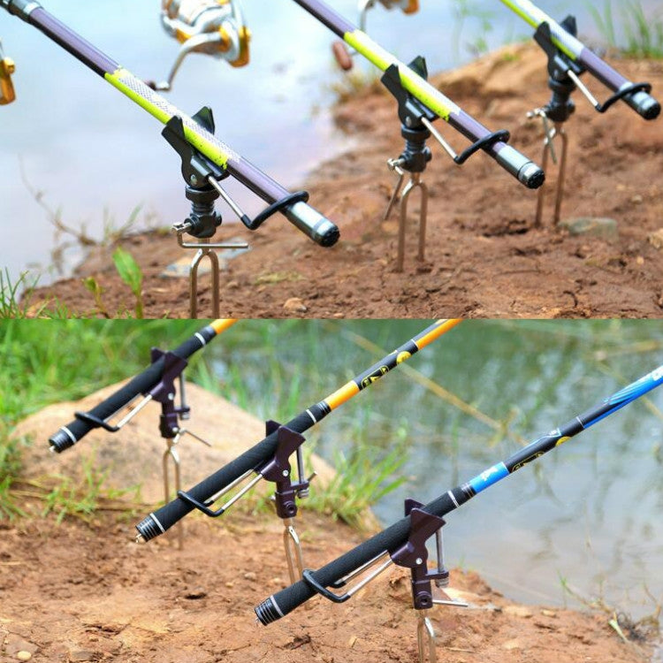 Stainless Steel Fishing Bracket Throwing Rod Sea Rod Hand Rod Fishing Rod Bracket, B Gray, A Purple