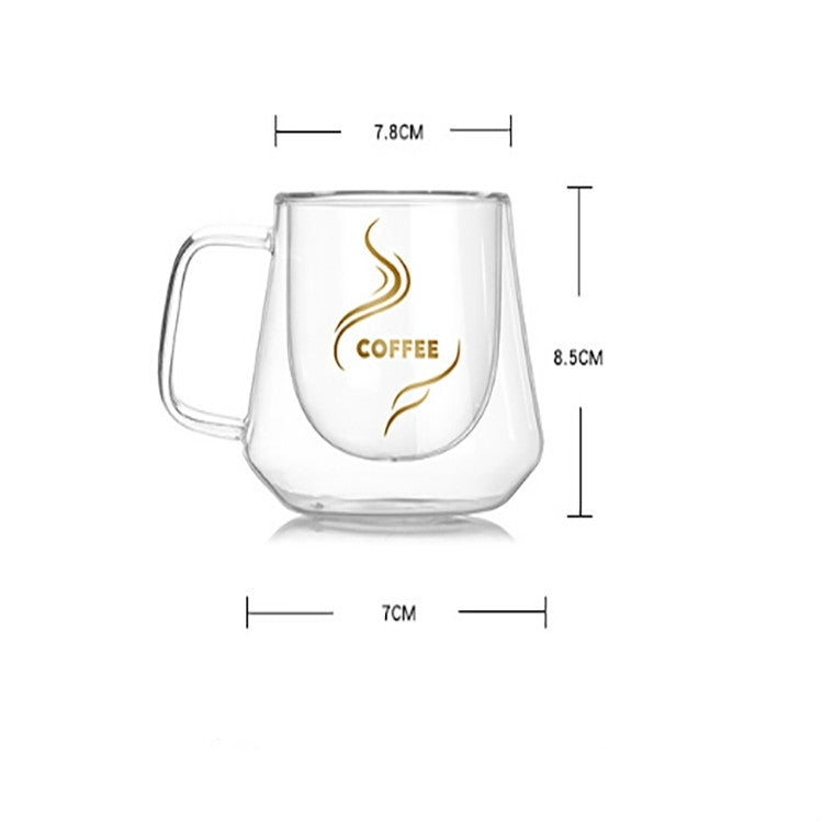 Double Wall Mug Office Mugs Heat Insulation Double Coffee Mug Coffee Glass Cup, Labeled, No label