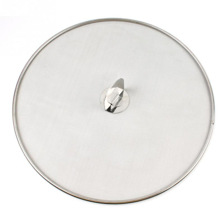 Stainless Steel Oil Proof Cover Fried Oil Splash Proof Net Cover Pizza Tray Kitchen Gadget, 33cm Oil Proof Cover