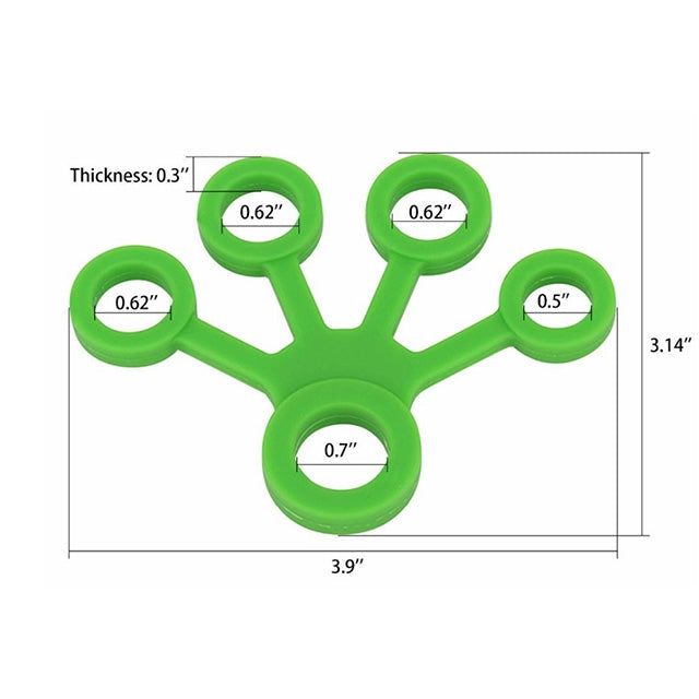 Finger Trainer Silicone Finger Tensioner Five Finger Tension Ring, 3 PCS Finger Trainer (Light Green (6.6LB)), 3 PCS Finger Trainer (Medium Green (8.8LB)), 3 PCS Finger Trainer (Dark Green (11LB))