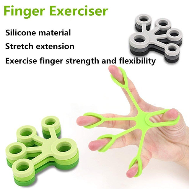 Finger Trainer Silicone Finger Tensioner Five Finger Tension Ring, 3 PCS Finger Trainer (Light Green (6.6LB)), 3 PCS Finger Trainer (Medium Green (8.8LB)), 3 PCS Finger Trainer (Dark Green (11LB))