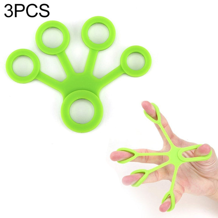 Finger Trainer Silicone Finger Tensioner Five Finger Tension Ring, 3 PCS Finger Trainer (Light Green (6.6LB)), 3 PCS Finger Trainer (Medium Green (8.8LB)), 3 PCS Finger Trainer (Dark Green (11LB))