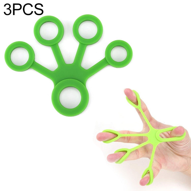 Finger Trainer Silicone Finger Tensioner Five Finger Tension Ring, 3 PCS Finger Trainer (Light Green (6.6LB)), 3 PCS Finger Trainer (Medium Green (8.8LB)), 3 PCS Finger Trainer (Dark Green (11LB))