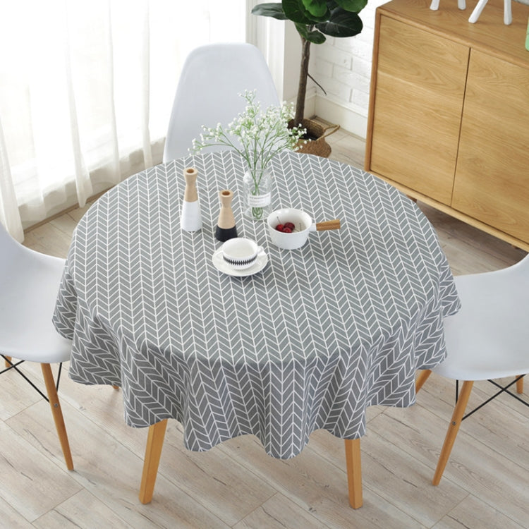Polyester Cotton Round Tablecloth Dust-proof Cotton and Linen Printing Tablecloth, 100cm, 120cm, 150cm